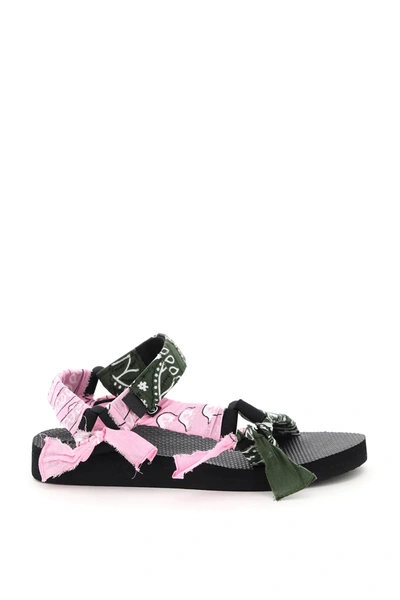 Shop Arizona Love Trekky Bandana Sandals In Khaki,green,pink