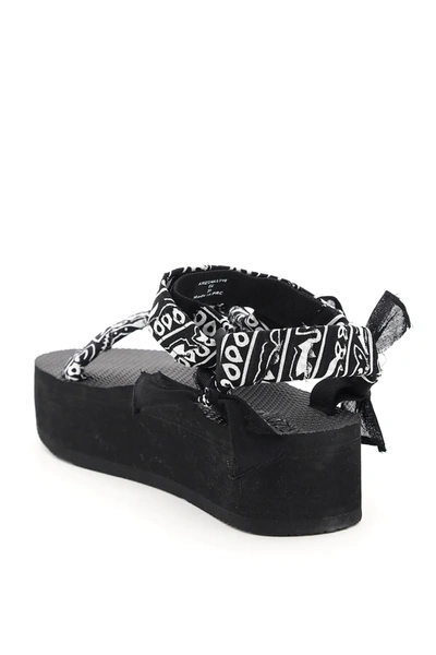 Shop Arizona Love Trekky Platform Bandana Sandals In Black,white