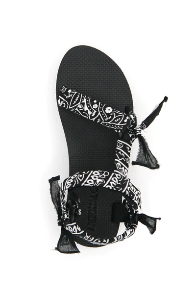 Shop Arizona Love Trekky Platform Bandana Sandals In Black,white