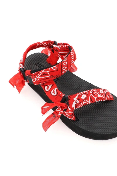 Shop Arizona Love Trekky Platform Bandana Sandals In Red,white,black