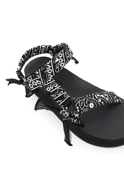 Shop Arizona Love Trekky Platform Bandana Sandals In Black,white