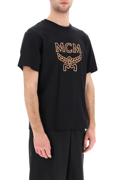 Shop Mcm Logo T-shirt In Black