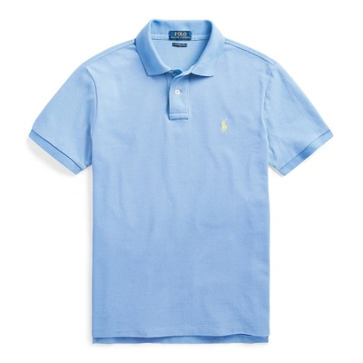 Shop Polo Ralph Lauren The Iconic Mesh Polo Shirt In Cabana Blue/c1229
