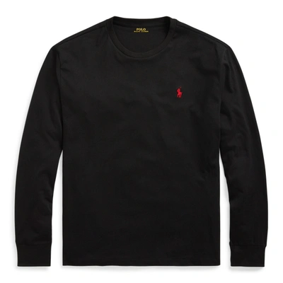 Shop Ralph Lauren Classic Fit Jersey Long-sleeve T-shirt In Polo Black