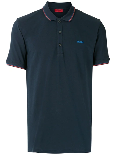 Shop Hugo Embroidered Logo Polo Shirt In Blue