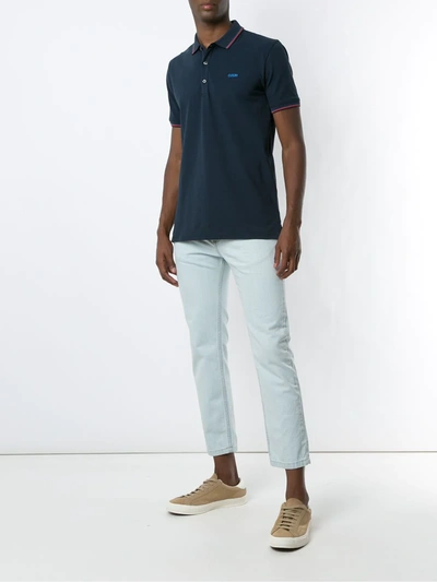 Shop Hugo Embroidered Logo Polo Shirt In Blue
