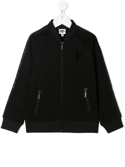 Shop Karl Lagerfeld K/ikonik Track Jacket In Black