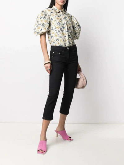 Shop Msgm Cropped Skinny Jeans In Black