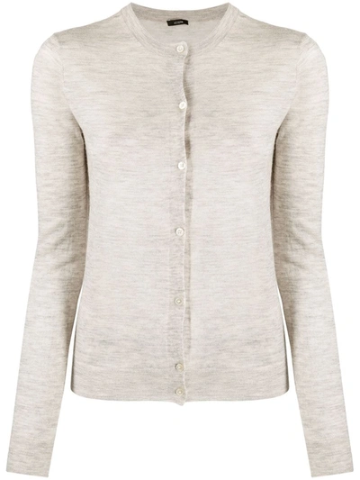 Shop Joseph Fine Knit Cashmere Cardigan In Grey