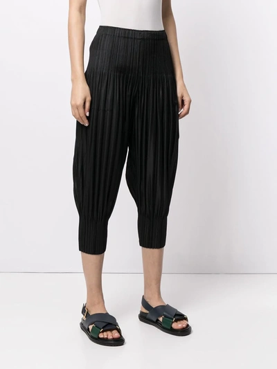 Issey Miyake Black Fluffy Basics Trousers In Black