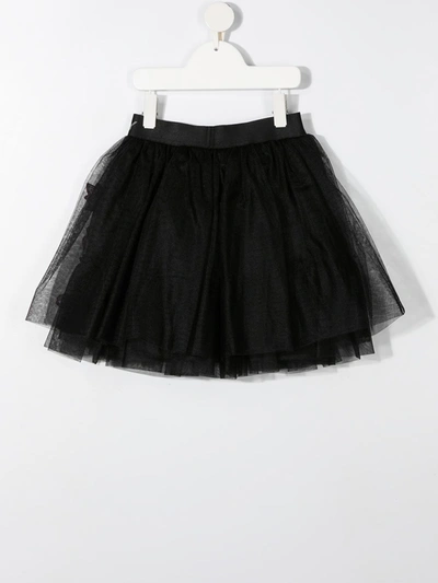 Shop Givenchy Floral-embroidered Tutu Skirt In Black