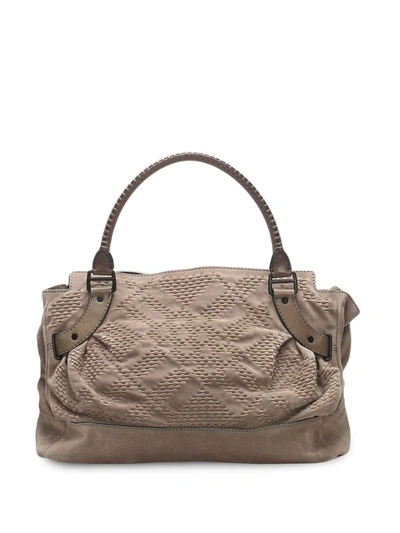 Pre-owned Burberry Woven Detail Tote Bag In Brown