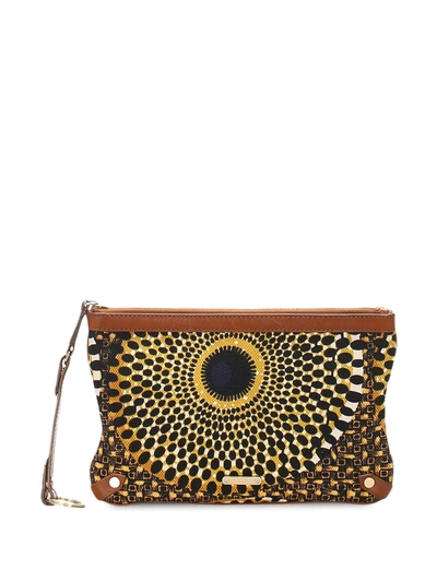 Pre-owned Burberry Printed Clutch Bag In Brown