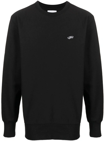 Shop Vans Logo-embroidered Sweatshirt In Black