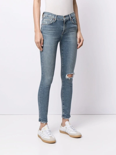 Shop Citizens Of Humanity Cropped Skinny Cut Jeans In Blue