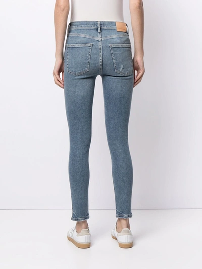 Shop Citizens Of Humanity Cropped Skinny Cut Jeans In Blue
