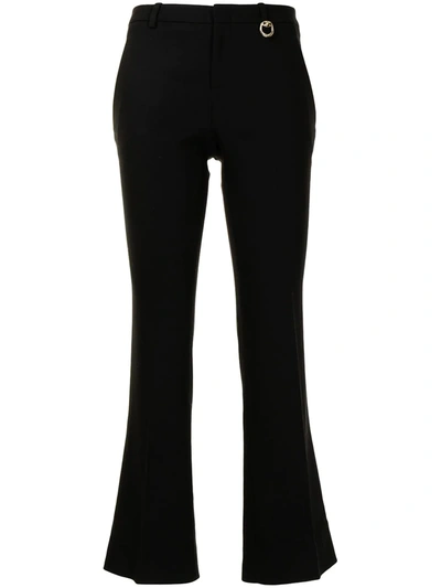 Pre-owned Gucci Flared Cropped Trousers In Black