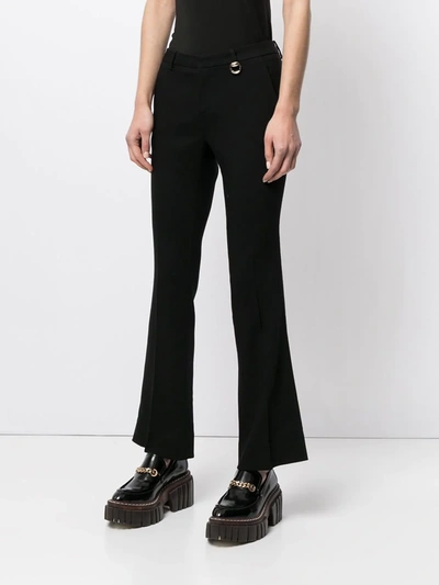 Pre-owned Gucci Flared Cropped Trousers In Black