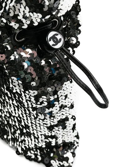 Pre-owned Chanel 2007/2008 Sequin-embellished Cc Shoulder Bag In Silver