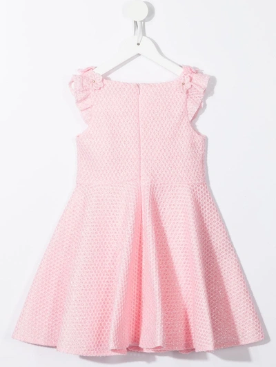 Shop David Charles Floral-apliquée Sleeveless Mini Dress In Pink