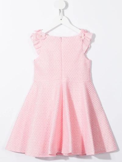 David Charles Floral-apliquée Sleeveless Mini Dress In Pink