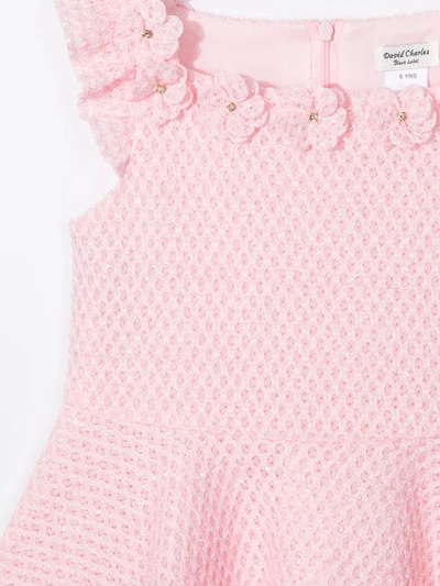 David Charles Floral-apliquée Sleeveless Mini Dress In Pink