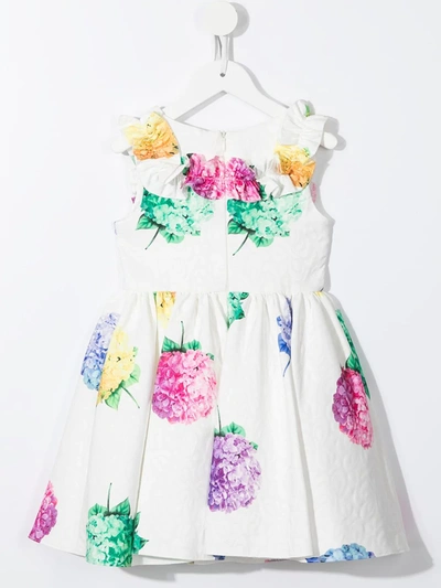Shop David Charles Floral-print Sleeveless Mini Dress In White