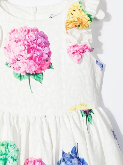 Shop David Charles Floral-print Sleeveless Mini Dress In White