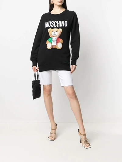 Shop Moschino Bear-motif Sweatshirt In Black