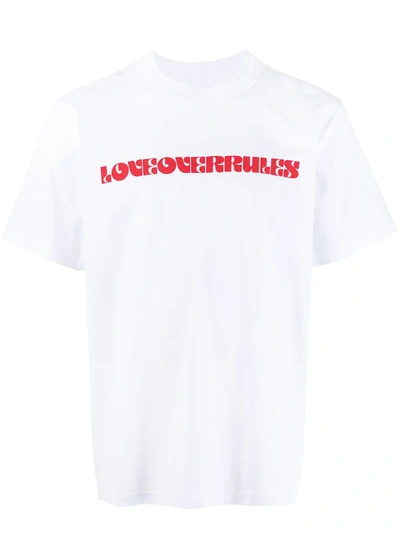Shop Sacai Logo-print T-shirt In White