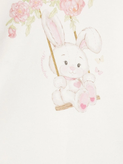 Monnalisa Bunny Print Babygrow In White