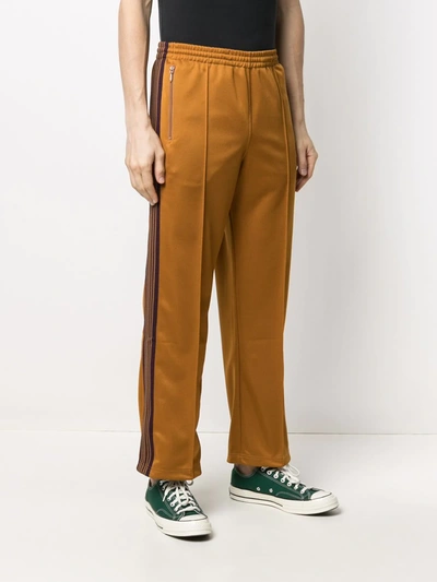 Shop Needles Cropped Track Pants In Brown