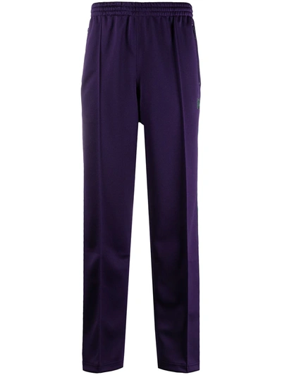 Shop Needles Stripe Trim Sweatpants In Purple