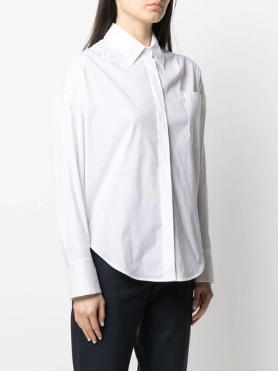 Shop Lorena Antoniazzi Oversized Cotton Shirt In White