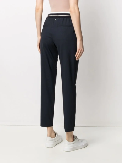 Shop Lorena Antoniazzi Elasticated-waist Cropped Trousers In Blue