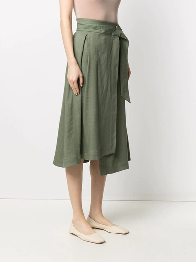 Shop Lorena Antoniazzi High-waisted Asymmetric Skirt In Green