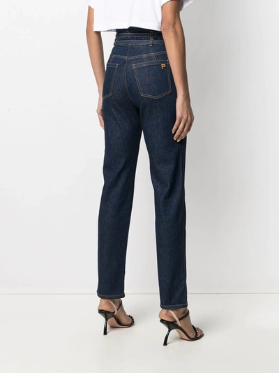 Shop Philosophy Di Lorenzo Serafini Double-buckle High-waist Jeans In Blue