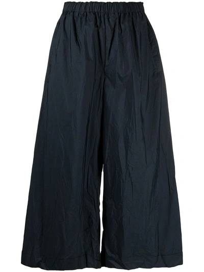 Shop Daniela Gregis Wide-leg Cropped Trousers In Blue