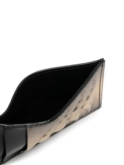 Shop Alexander Mcqueen Metallic Embossed Cardholder In Black