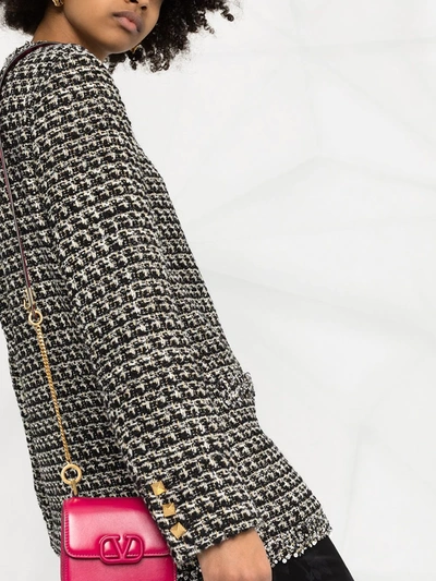 Valentino Tweed Sequin Embellished Jacket In Black