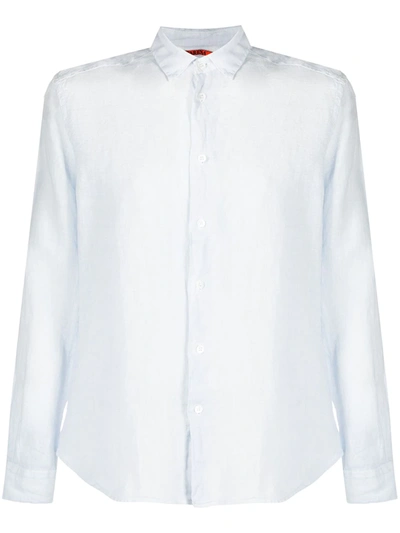 Shop Barena Venezia Linen Long-sleeve Shirt In Blue