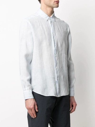 Shop Barena Venezia Linen Long-sleeve Shirt In Blue