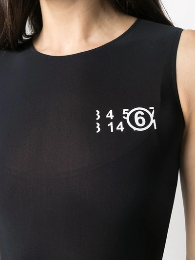 Shop Mm6 Maison Margiela Logo-print Sleeveless Body In Black