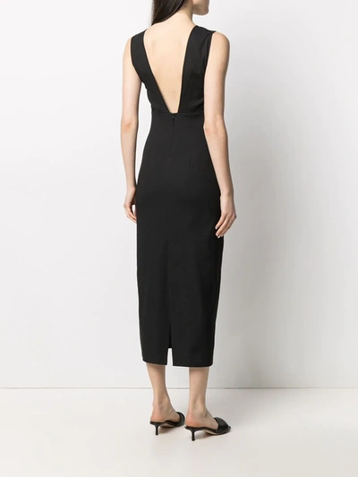 Shop Antonelli Sleeveless Fitted Midi Dress In Black