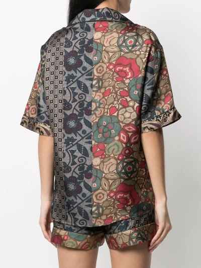 Shop Pierre-louis Mascia Floral-print Silk Shirt In Green