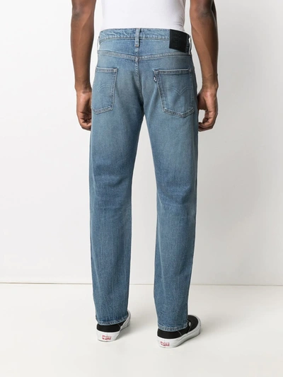 Shop Levi's Mid-rise Straight-leg Trousers In Blue