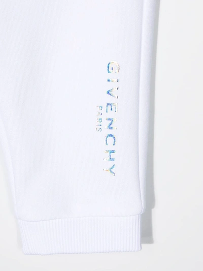 Shop Givenchy Holographic Logo-print Track Pants In White