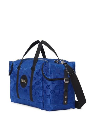 Shop Gucci Off The Grid Gg Supreme Duffle Bag In Blue