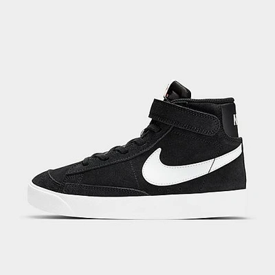 Shop Nike Little Kids' Blazer Mid '77 Suede Casual Shoes In Black/total Orange/white