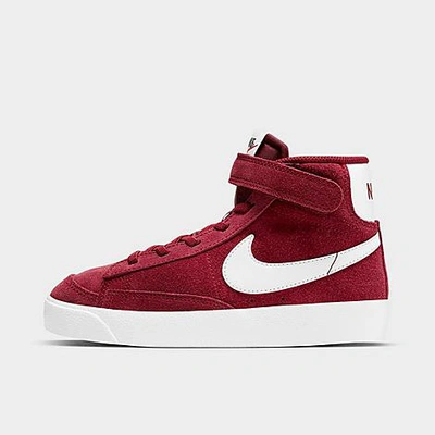 Shop Nike Little Kids' Blazer Mid '77 Suede Casual Shoes In Team Red/team Red/black/white